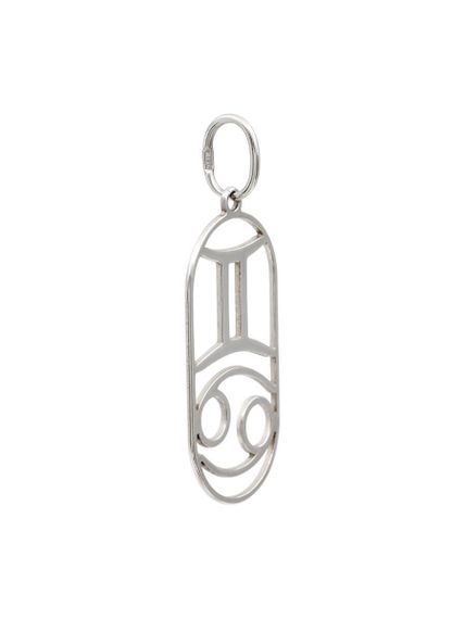 Фото подвески Куспид Близнецы-Рак из серебра, вид сбоку