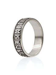 Футарк кольцо из серебра