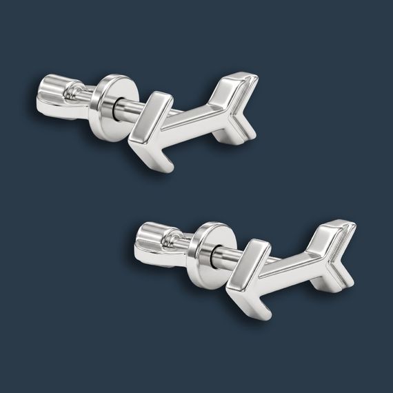 Серьги-пусеты Стрелка из серебра 925 пробы, фото 1