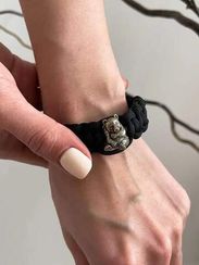 Браслет Баланс из паракорда с шармом Панда из мельхиора