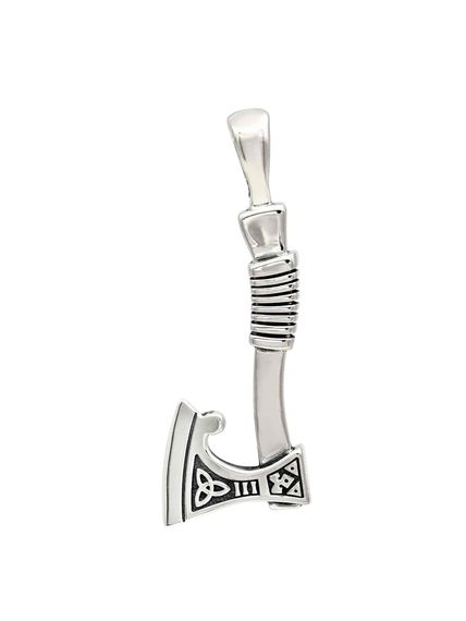 Фото Секира Перуна подвеска из серебра, вид анфас