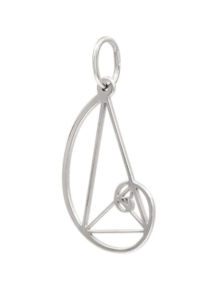 Фото подвески золотое сечение без контура из серебра, вид сбоку.