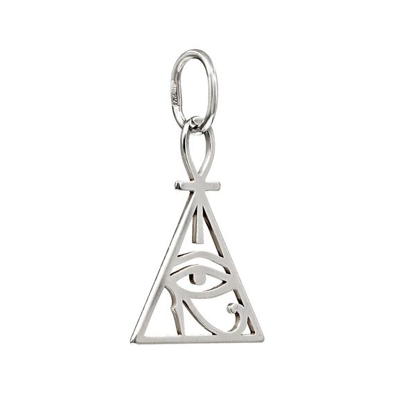 Подвеска Египетский треугольник - кулон из серебра 925, вид сзади полубоком
