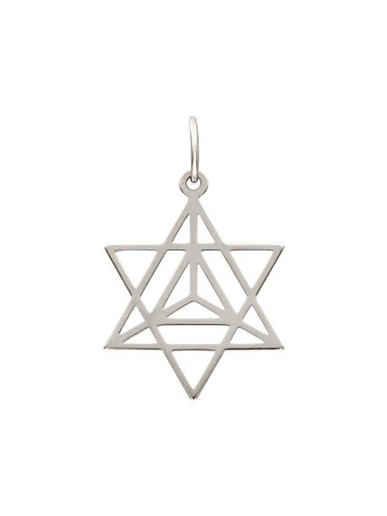 Подвеска Меркаба (Звездный Тетраэдр) из серебра, вид спереди