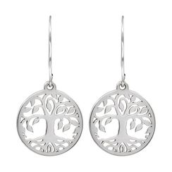 Древо жизни - ювелирные серьги из серебра 925 пробы