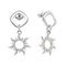 Серьги-пусеты с подвеской Солнце из серебра 925 пробы