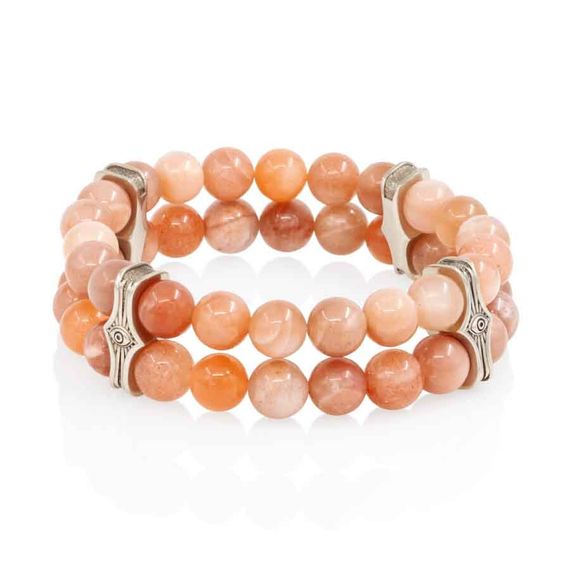 Браслет Всевидящее Око из Мельхиора Двойной с гелиолитом 8 мм, вид 2