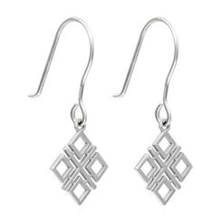 Макошь - ювелирные серьги - славянский оберег из серебра 925 пробы