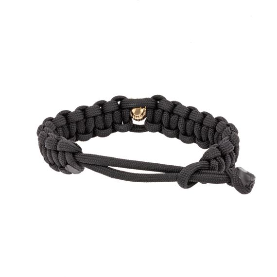 Браслет с шармом Белка из бронзы - чёрный паракорд, фото 4