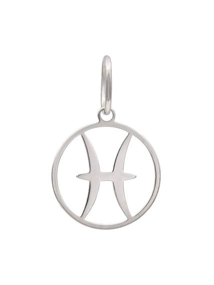 Подвеска Знак зодиака Рыбы из серебра, вид спереди