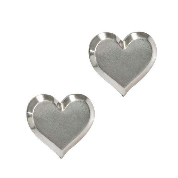 Серьги-пусеты Сердце большое из серебра 925 пробы, вид 1