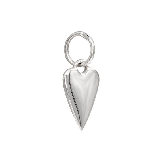 Сердце литое - подвеска на серьги из серебра 925 пробы, вид 2