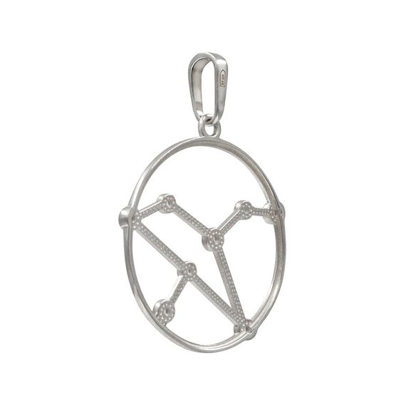 Подвеска на шею Созвездие Лев Знак зодиака серебро с фианитами, фото 4