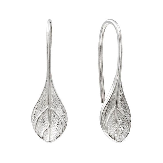 Серьги Листик из серебра 925 пробы, фото 4
