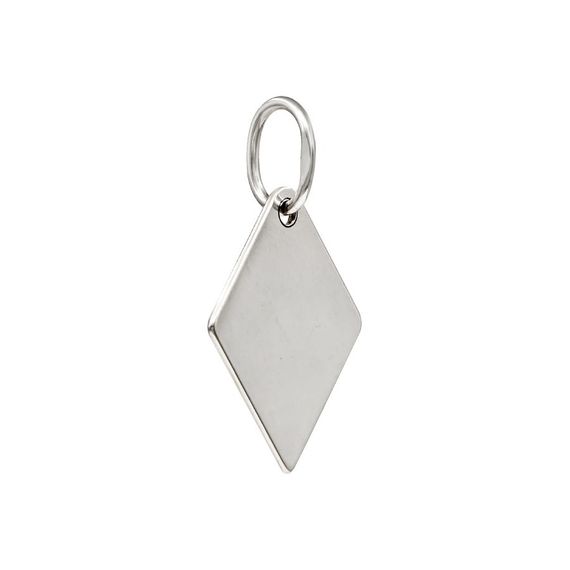 Подвеска Руна Ингуз - кулон из серебра 925, вид сзади полубоком