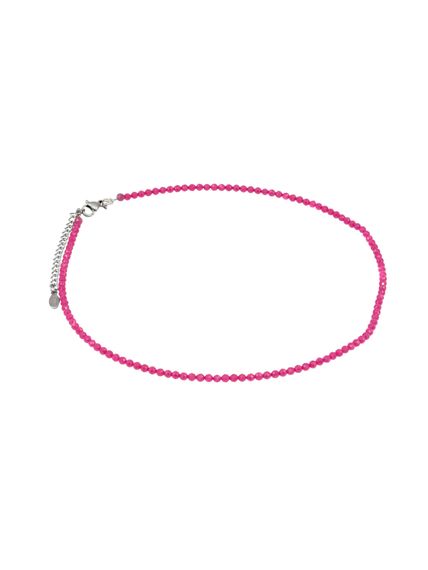 Фото чокер из шпинели розовой 2165/3_шпинель_роз на белом фоне сбоку