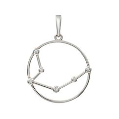 Подвеска на шею Созвездие Водолей Знак зодиака серебро с фианитами