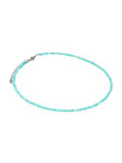 Фото чокер из амазонита 2165/3_амазонит на белом фоне сбоку