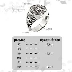 Кольцо Агисхьяльм из серебра