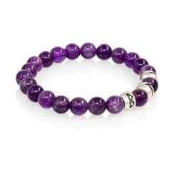 Браслет Поток любви из натурального аметиста с рунами Беркана, Лагуз, Гебо из серебра 925