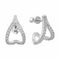 Серьги-пусеты Долька из серебра 925 пробы с фианитами, фото 1