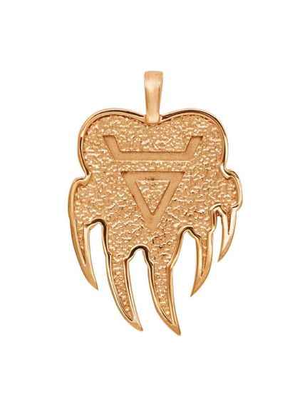 Подвеска «Печать Велеса медвежья» из серебра с позолотой, вид сзади