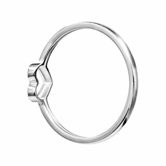 Кольцо с сердечком из серебра 925