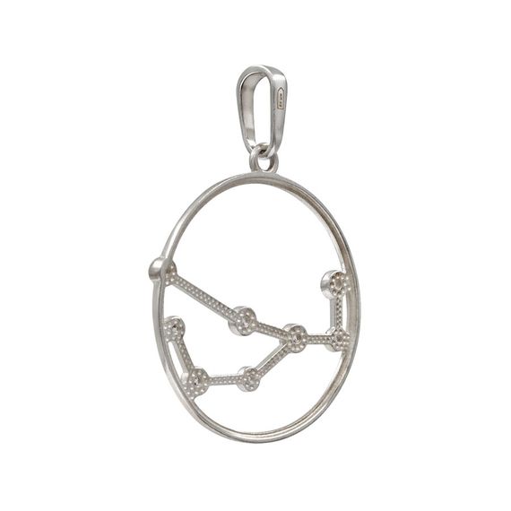 Подвеска на шею Созвездие Дева Знак зодиака серебро с фианитами, фото 4