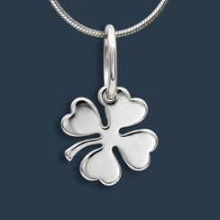 Клевер удачи малый - подвеска из серебра