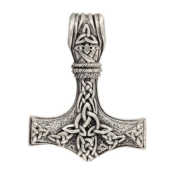 Молот Тора большой - подвеска из мельхиора, вид 3