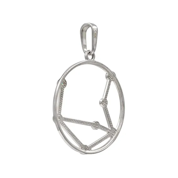 Подвеска на шею Созвездие Весы Знак зодиака серебро с фианитами, фото 4