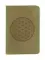 Фото обложка для паспорта Цветок жизни из светло зеленого нубука, в сложенном виде.