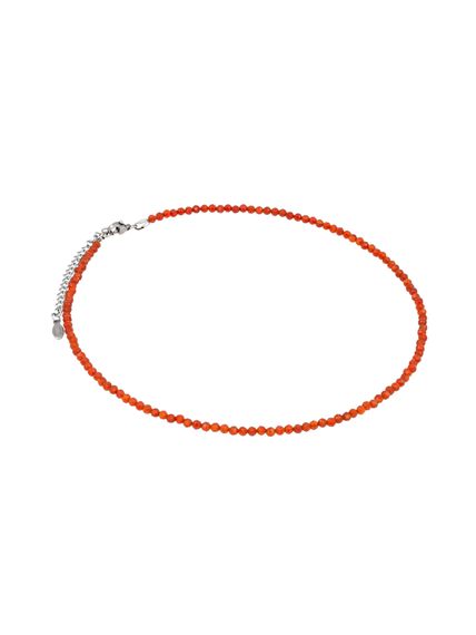 Фото чокер из сердолика 2165/3_сердолик на белом фоне сбоку