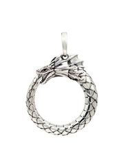 Подвеска Уроборос без гребня из серебра