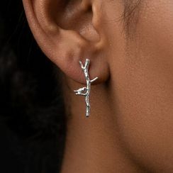 Серьги Ветка из серебра 925 пробы