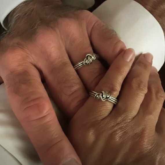 Кольцо Узел из серебра 925 пробы, живое фото 2