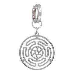 Серьги Конго 12 мм с подвеской Колесо Гекаты из серебра 925