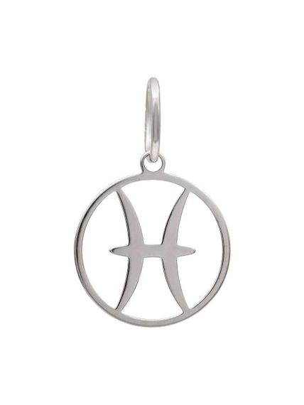 Подвеска Знак зодиака Рыбы из серебра, вид сзади