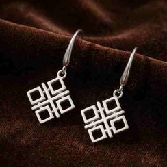 Макошь - ювелирные серьги - славянский оберег из серебра 925 пробы