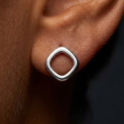 Серьги-пусеты Квадрат скругленный из серебра 925 пробы