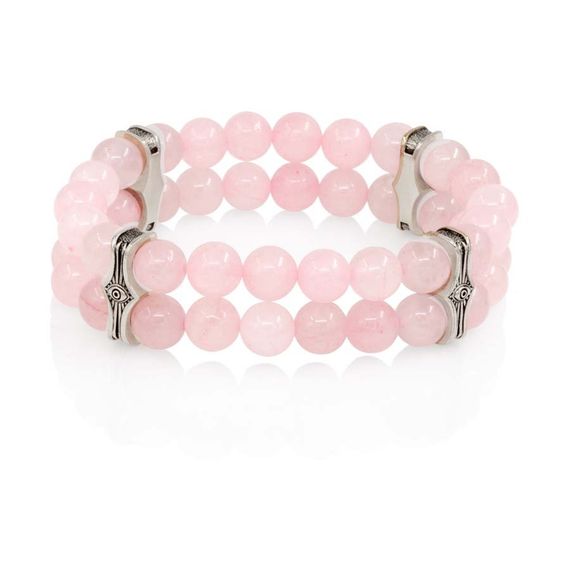 Браслет Всевидящее Око из Мельхиора Двойной с кварцем розовым 8 мм, вид 2