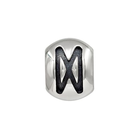 Шарм с руной Дагаз - подвеска из серебра 925 пробы, скандинавский оберег, вид спереди