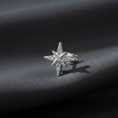 Серьги-пусеты Вифлеемская звезда из серебра 925 пробы с фианитами