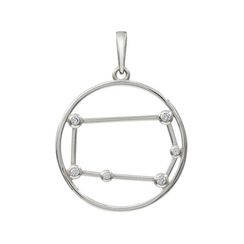 Подвеска на шею Созвездие Близнецы Знак зодиака серебро с фианитами