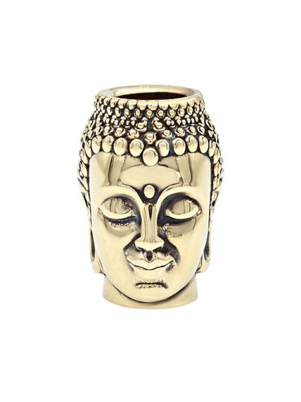 Фото шарма подвески Будда в профиль из бронзы.