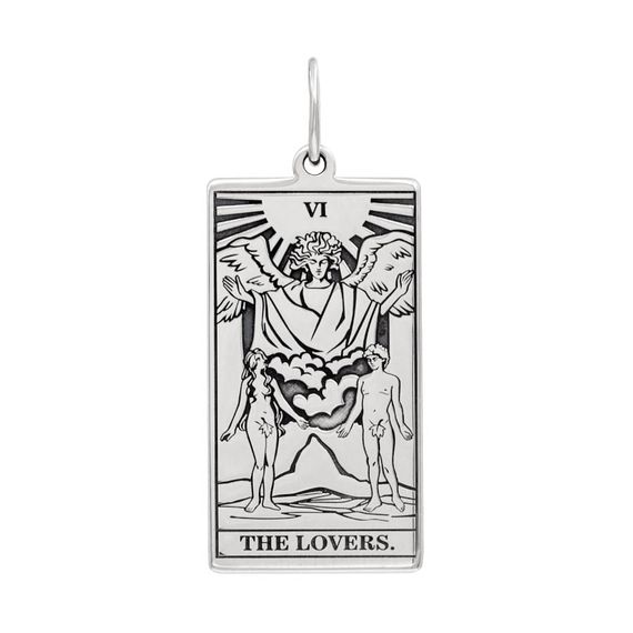 Подвеска Таро - карта Влюблённые, кулон из серебра 925 пробы, фото 1