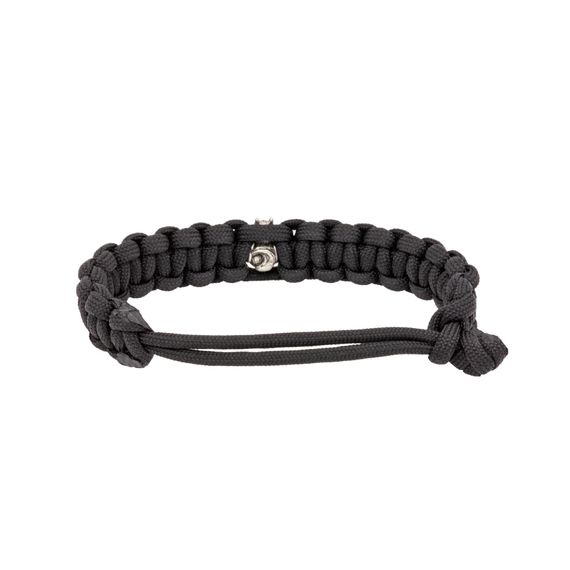 Браслет с шармом Белка из мельхиора - чёрный паракорд, фото 4