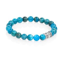 Браслет Денежный импульс из натурального апатита с руной Феху из мельхиора