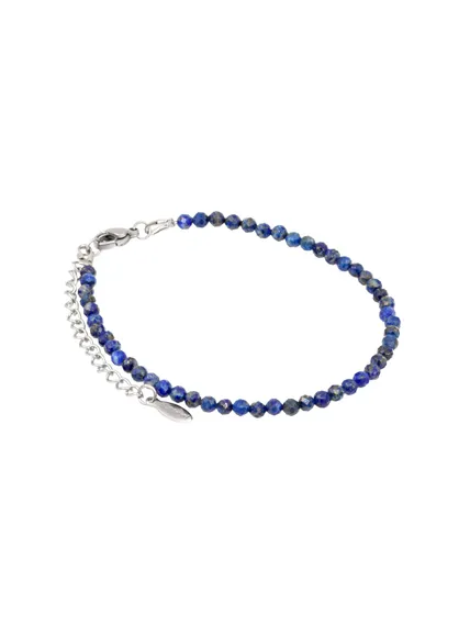 Фото браслет из лазурита 2031/3_лазурит на белом фоне анфас