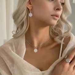 Цветок жизни - серьги из серебра